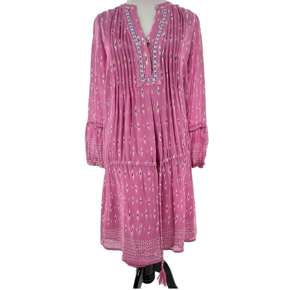 Joie womens dress size XS pink 100% silk boho bohemian tunic lightweight - Picture 15 of 15